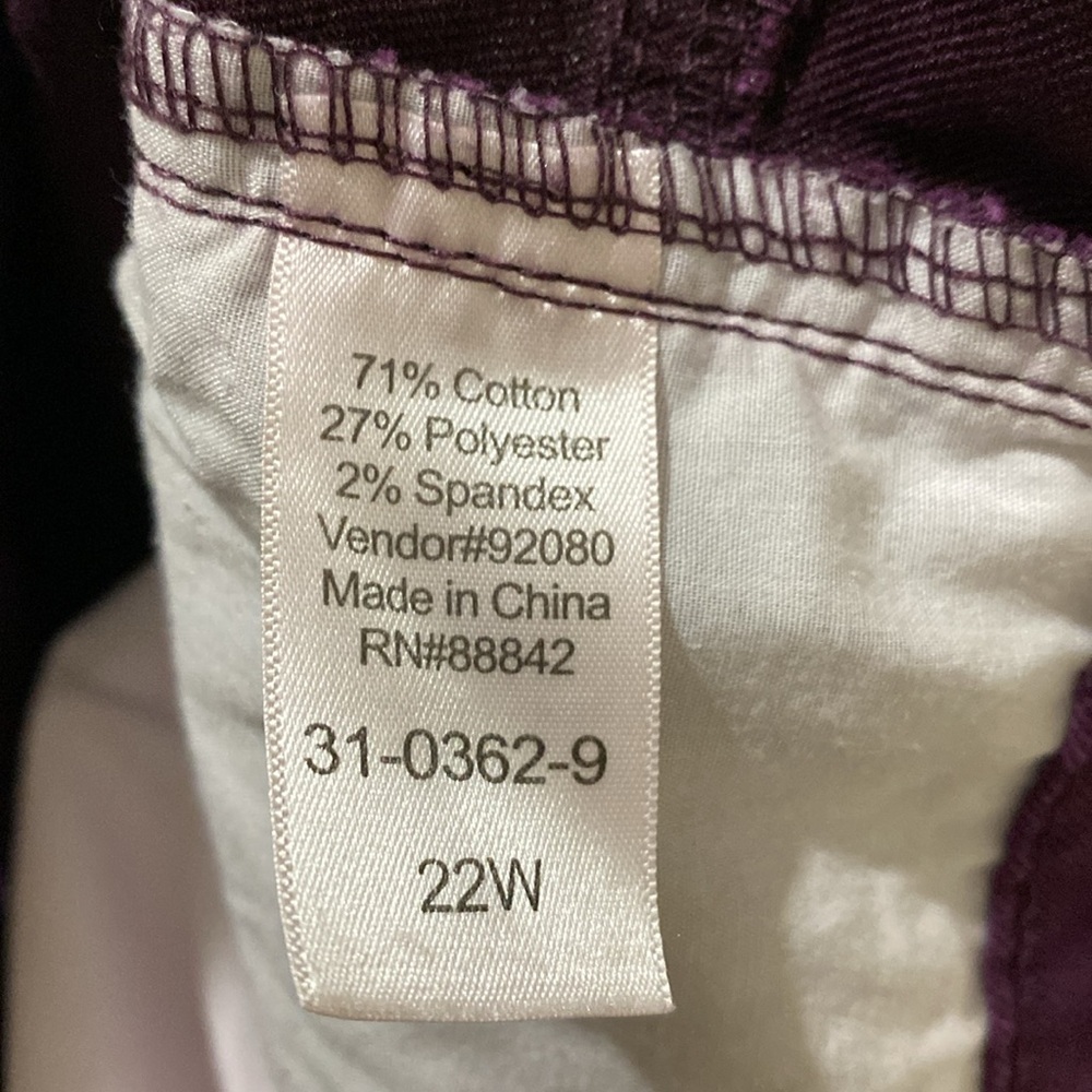 Woman Within Purple Ladies Jeans 22W - Picture 7 of 8